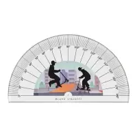 Транспортир 180&deg; HappyGraphix "Самокаты", пластиковый