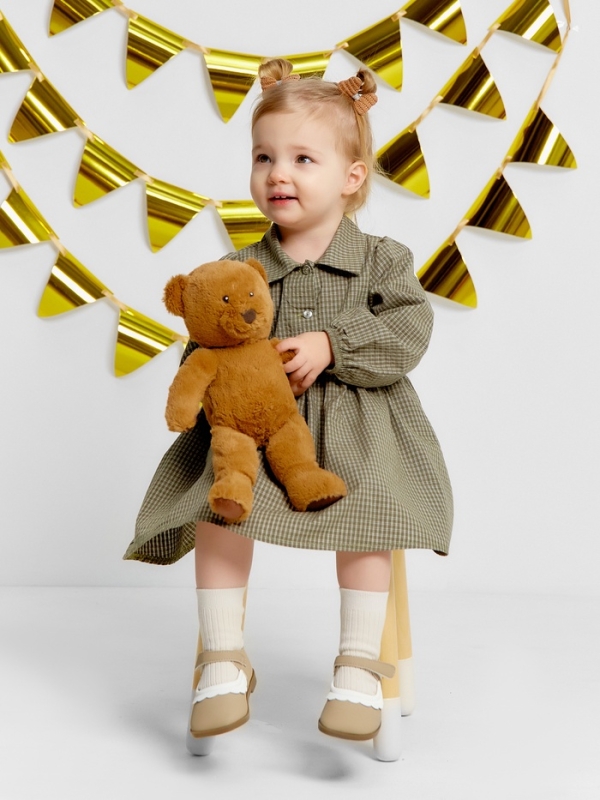 Платье Крошка Я Платье Крошка Я "Клетка", рост 86-92, зеленый