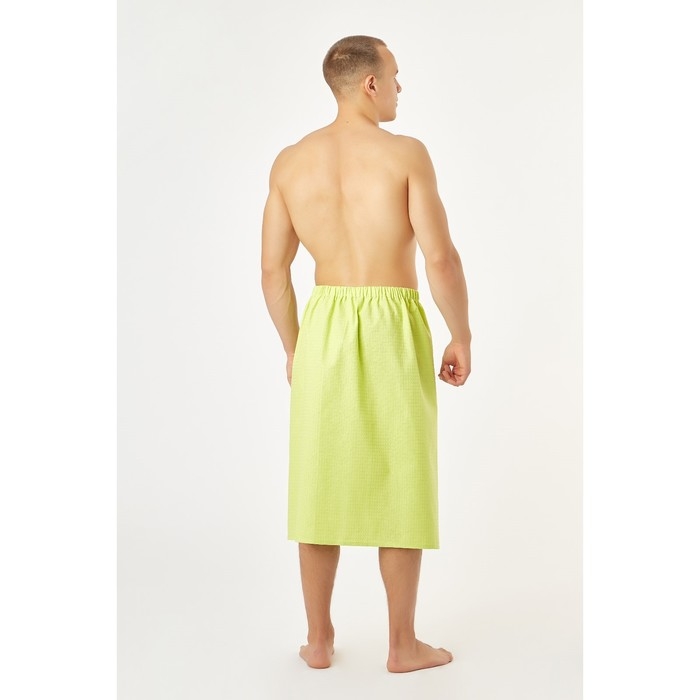 Полотенце вафельное для бани &laquo;Экономь и Я&raquo; (мужской килт), 75х144см, цвет салатовый