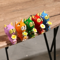 Сувенир интерьерный "Кошечки" дерево (набор 5 штук)