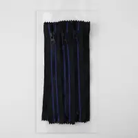 Молния &laquo;Трактор&raquo;, №5, неразъёмная, замок автомат, 18 см, чёрная, синяя