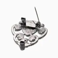 Зажим для кардигана "Ажур", винтаж, цвет серый в сером