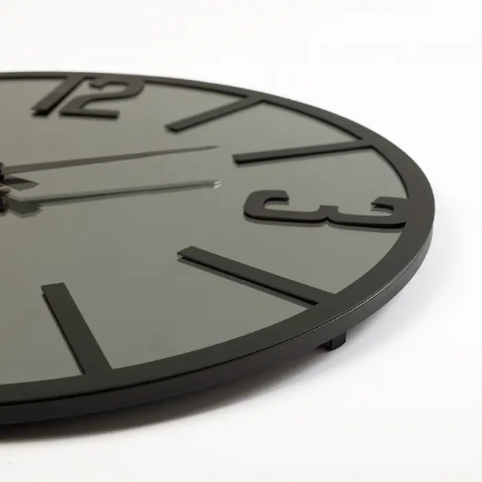 Часы настенные, интерьерные, бесшумные, d-50 см, зеркало, черные