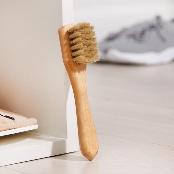 Щётка для обуви для нанесения крема,15×2 см, свиная щетина Щётка для обуви для нанесения крема,15×2 см, свиная щетина