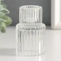 Подсвечник стекло "Цилиндр. Столбик" двухсторонний прозрачный d- 2 и 3,5 см 4,2х4,2х6,8 см