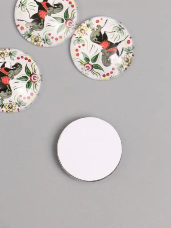 Кабошон стекло для творчества "Круг. Русский конь" 3х3 см