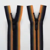 Молния &laquo;Трактор&raquo;, №5, разъёмная, замок автомат, 35 см, оранжевая, чёрная