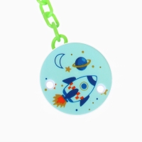 Пустышка ортодонт., с колпачком и держателем, от 0 мес., цвет Зеленый / Синий