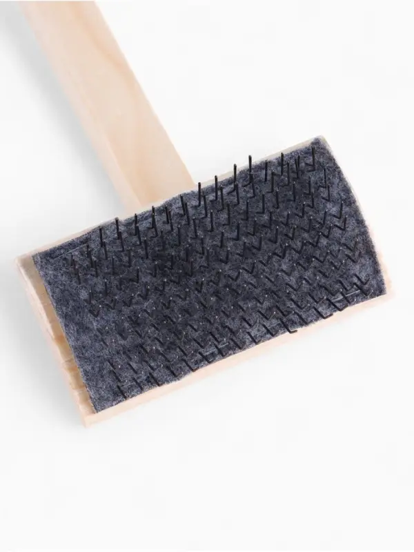 Щетка-пуходёрка деревянная ZOONIK &laquo;Кавказец&raquo; полукруглая, 100&times;55 см