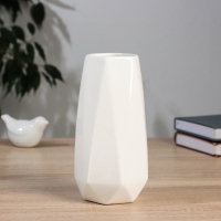 Керамическая ваза декоративная настольная &laquo;Герберт&raquo;, для цветов, сухоцветов, d-6 см, 18.5&times;9 см, белый