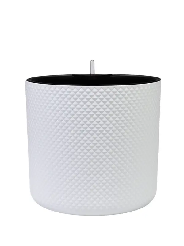 Кашпо для цветов &laquo;Фасет&raquo;, 13.5 л, d=28 см, h=25.5 см, пластиковое, с автополивом, со вставкой, белое