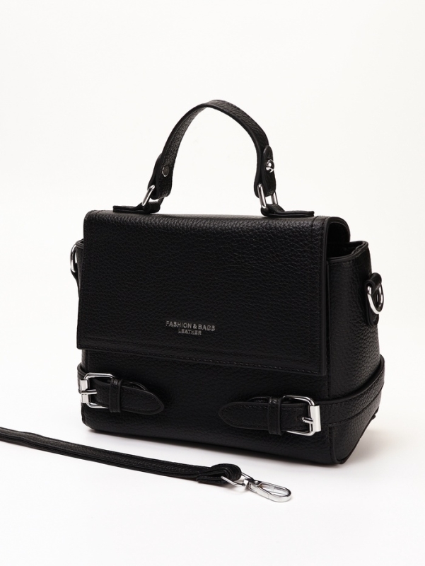 Сумка женская, 22*11*17, отд на молнии, длин ремень, черный