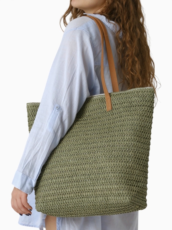 Сумка пляжная Одноцвет, 47*14*35, отд на молнии, подкладка, зеленый Сумка пляжная Одноцвет, 47*14*35, отд на молнии, подкладка, зеленый