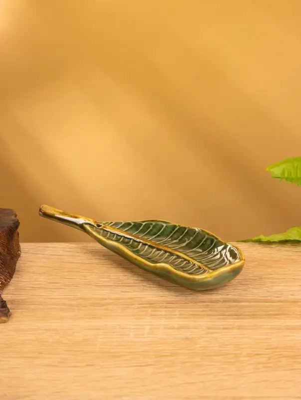 Подставка под благовония "Дендрарий" керамика, цв. зелёно-коричневый, 14х4х1 см