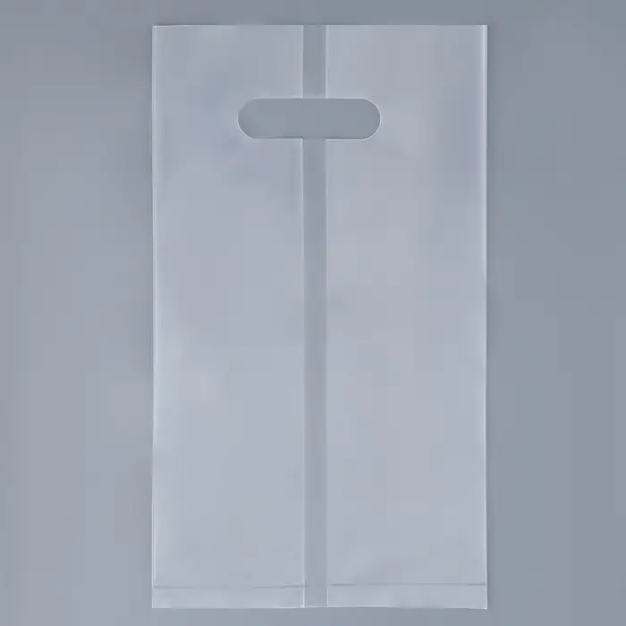 Пакет квадратный полиэтиленовый с вырубной ручкой, упаковка, прозрачный, 23,5х38+22см &plusmn; 5% 60 мкм