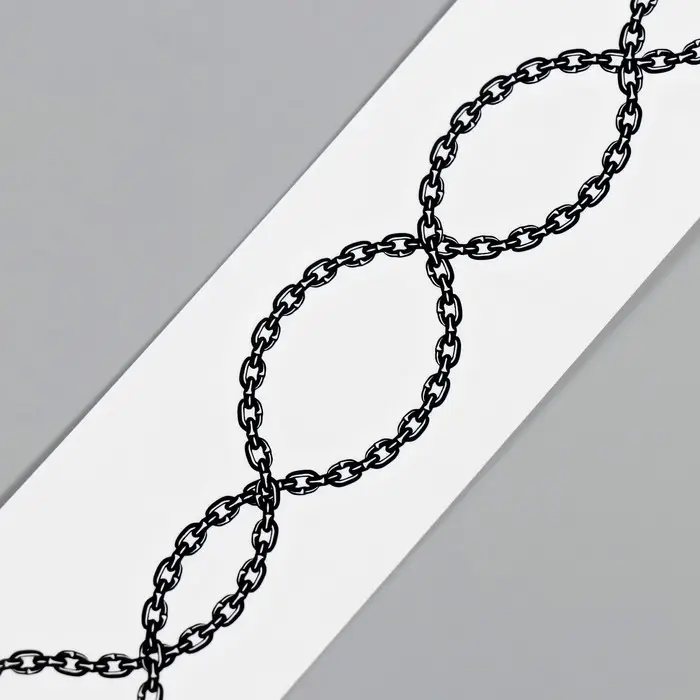 Переводная тату на тело чёрная &laquo;Браслет. Цепь&raquo;, 20&times;3 см