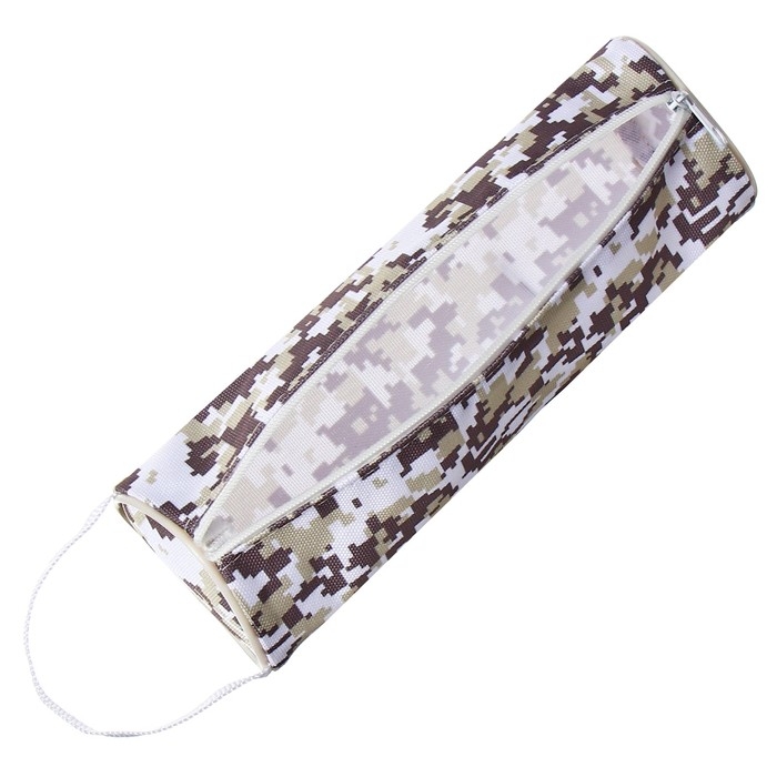 Пенал-тубус школьный на молнии "Миллитари" Calligrata, коричнево-белый