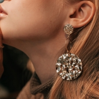 Серьги металл &laquo;Атмосфера&raquo; три диска, цвет золото