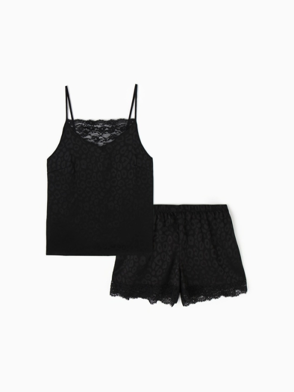 Пижама женская (топ, шорты) KAFTAN Leo black collection р-р 48-50