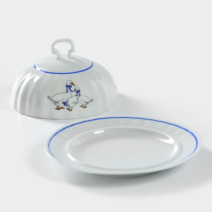 Масленка фарфоровая &laquo;Гуси&raquo;, 500 мл