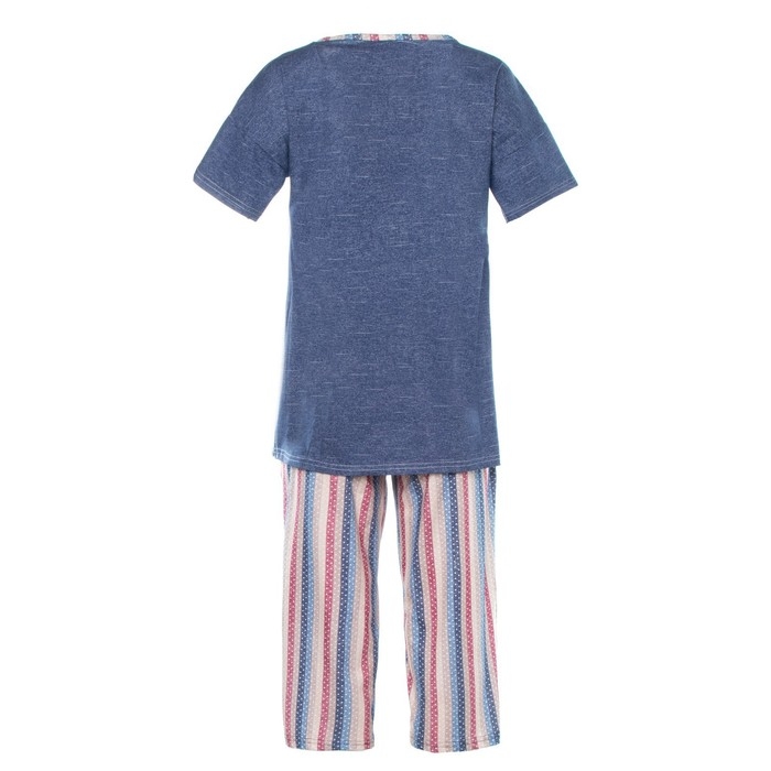 Комплект женский домашний (футболка и бриджи), цвет джинс, размер 52