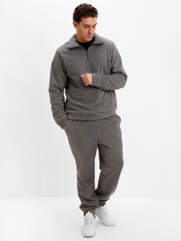 Джемпер флисовый мужской MINAKU: Fleece Soft цвет графит, р-р 46