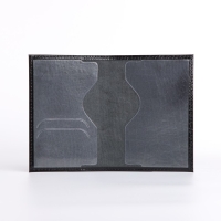 Обложка для паспорта, тиснение, крокодил, цвет чёрный