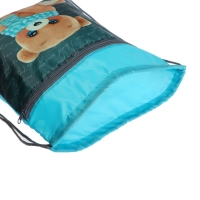 Мешок для обуви с карманом 420 х 340 мм, Calligrata МСО-7С, (мягкий полиэстер, плотность 210D), "Мишка"