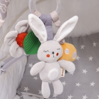 Подвеска - погремушка «Зайка Бонни», прорез, пищалка, шуршалка, на кроватку, коляску, Крошка Я Подвеска - погремушка «Зайка Бонни», прорез, пищалка, шуршалка, на кроватку, коляску, Крошка Я