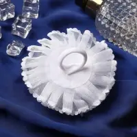 Резинка для волос бант &laquo;Школьница&raquo;, нежность горошек, d=11 см, белая