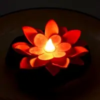 Садовый светильник для водоемов 10 х 13 х 15 см, на батарейке "Лотос" розовый СК-002