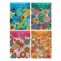 Папка-конверт на кнопке, А4, 180 мкм, "Цветы", МИКС