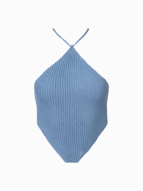 Топ женский вязаный MIST, р. оnesize, голубой