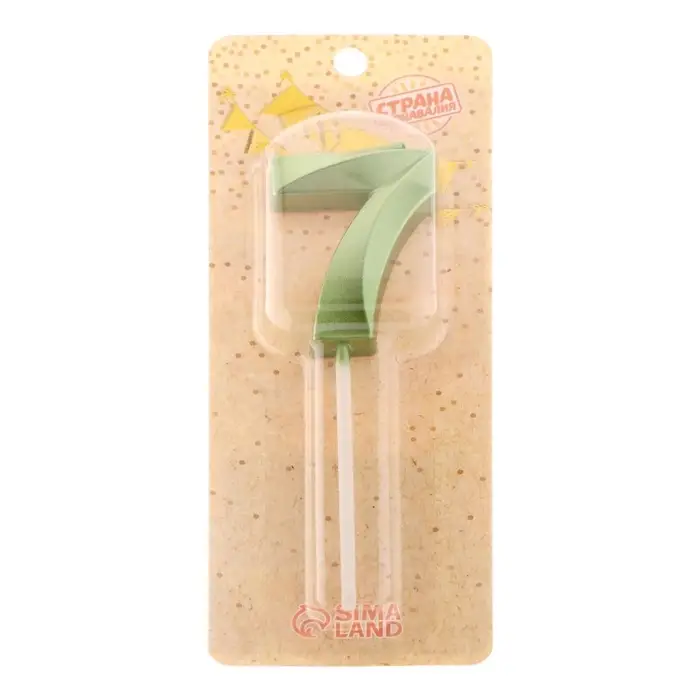 Свеча в торт на шпажке &laquo;Цифра 7&raquo;, зеленая, 5 см