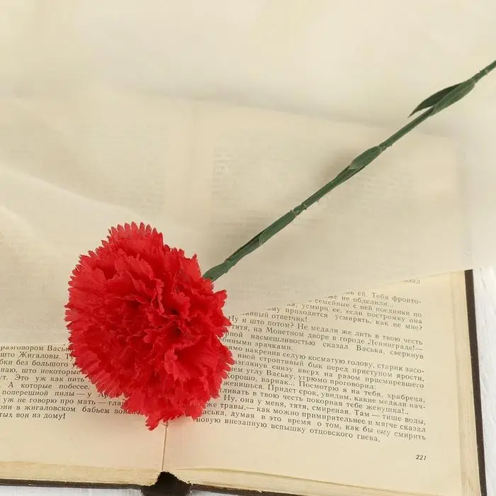 Цветы искусственные &laquo;Гвоздика красная&raquo;, h=46 см, d=8 см