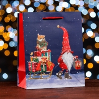 Новый год. Пакет подарочный "С подарочками", 18 х 22,3 х 10 см.