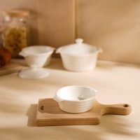 Форма для выпечки из жаропрочной керамики SL Home &laquo;Санторини&raquo;, 250 мл, 13,6&times;12&times;4,5 см, цвет белый