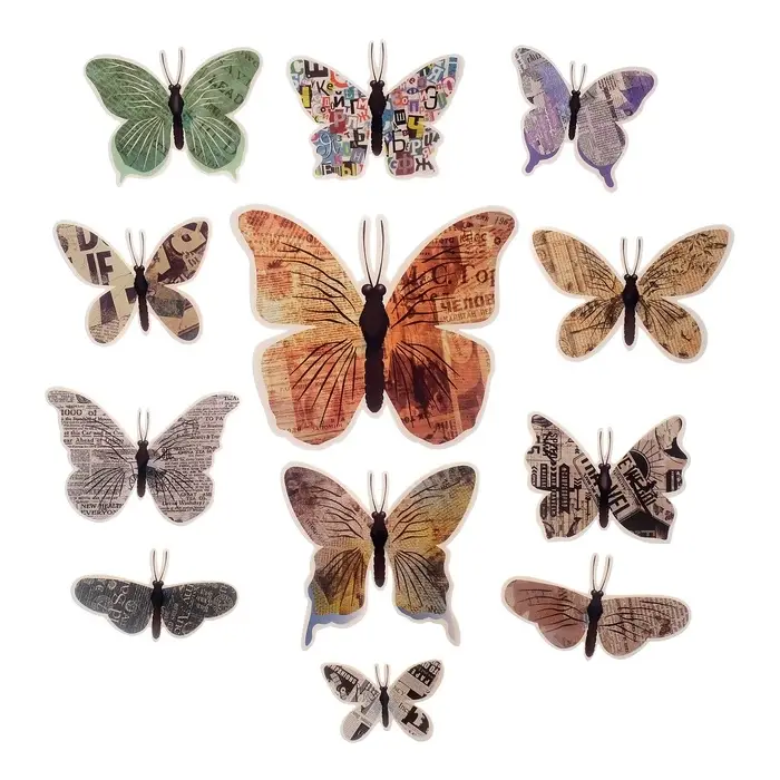 Набор магнитов на холодильник &laquo;Газета&raquo;, 12 шт., картон, h=4-10 см