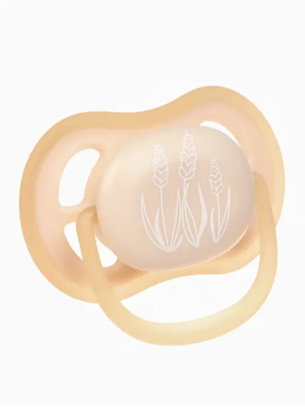 Светящаяся соска-пустышка анатомическая, силикон, от 6 мес., &laquo;Колоски&raquo;, цвет бежевый