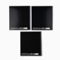 Тетрадь А5, 48 л на спирали, внутренний блок №1 МИКС &laquo;Черный фон. Фразы&raquo;