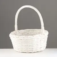 Набор корзин из 3 шт, 38х38х17х 41, 32х32х15х36, 26х26х13х31, белый, ива