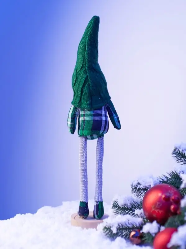 Фигура текстиль &laquo;Гном в зелёном&raquo; 42 см, 1 LED, от батареек AG13&times;3, свечение тёплое белое