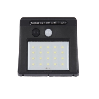 Садовый светильник на солнечной батарее с датчиком движения, накладной, 9.5 &times; 13 &times; 5 см, 30 LED, свечение белое