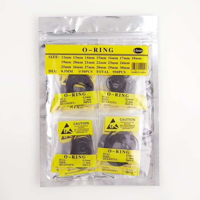 Набор уплотнительных колец на заднюю крышку часов, 950 шт, 12-30 мм, толщина 0.5 мм