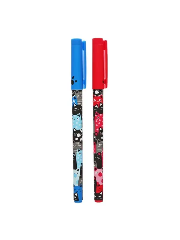 Ручка шариковая маслянная 0,7мм, корпус софттач с рисунком "Vinson" синяя