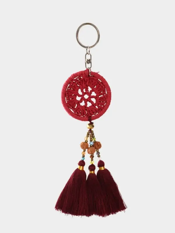 Брелок "Ловец снов" 19 см, цв. бордовый