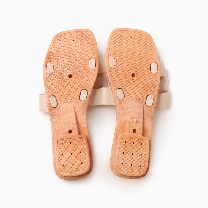 Тапочки женские с открытым носом, размер 38-39, цвет молочный