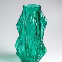 Ваза настольная стекло "Греверли" 31х10 см, зелёный