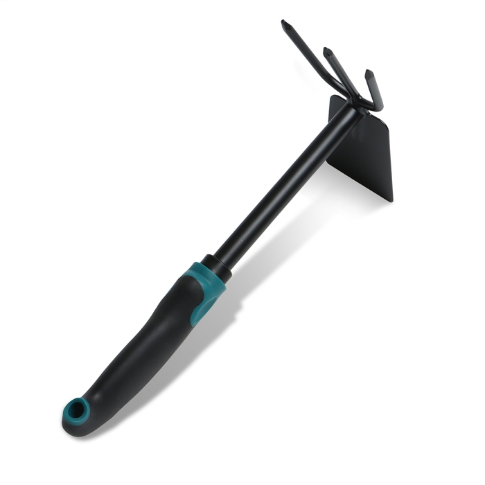 Мотыжка комбинированная Greengo, длина 30 см, 3 зубца, эргономичная прорезиненная ручка Мотыжка комбинированная Greengo, длина 30 см, 3 зубца, эргономичная прорезиненная ручка