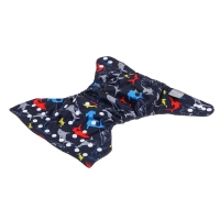 Многоразовый подгузник &laquo;Акулы&raquo;, 3-15 кг, угольно-бамбуковая ткань, цвет черный, Крошка Я